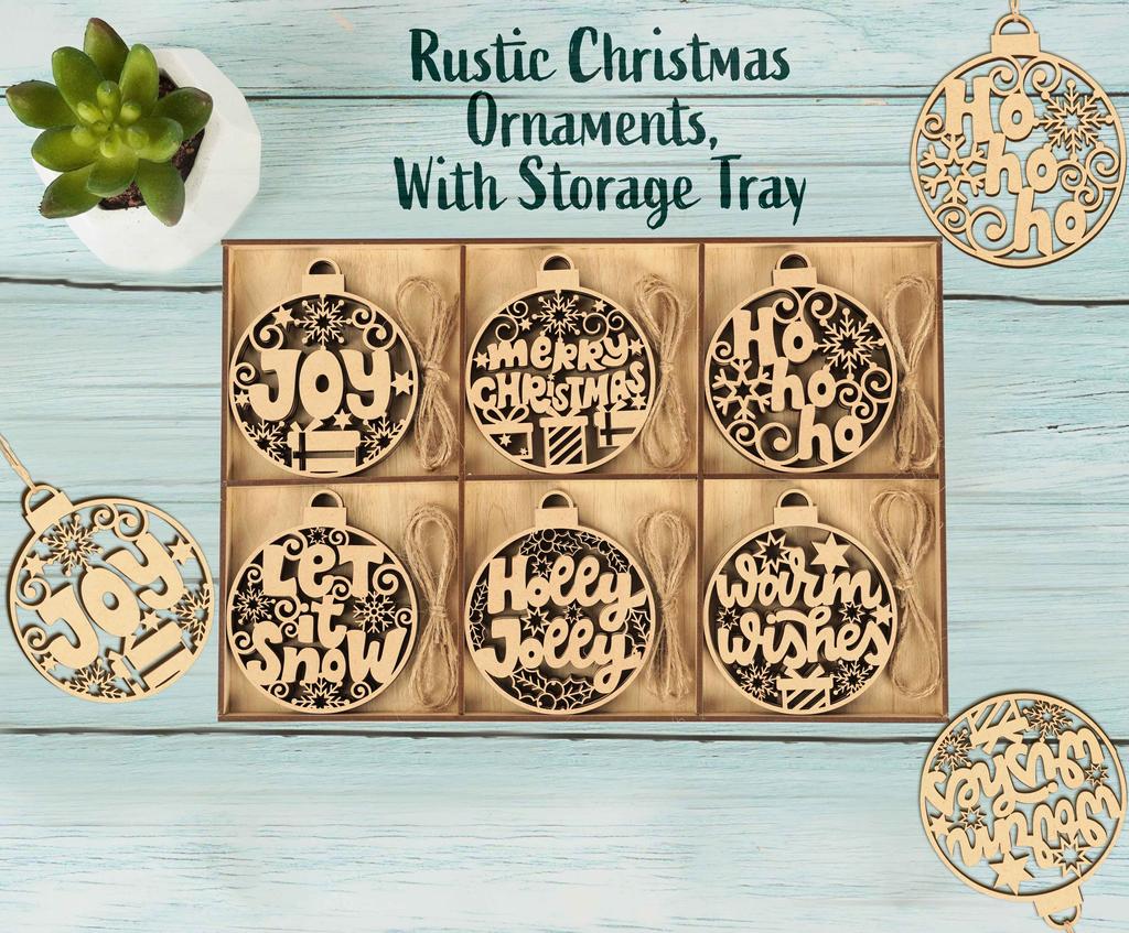 Inkdotpot 18 шт. Рождественские украшения, незаконченные деревянные лазерные вырезы в форме дерева/колокольчика, подвесное украшение