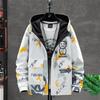 Мужская повседневная куртка с капюшоном и принтом медведя, уличная ветрозащитная куртка, куртка для рыбалки