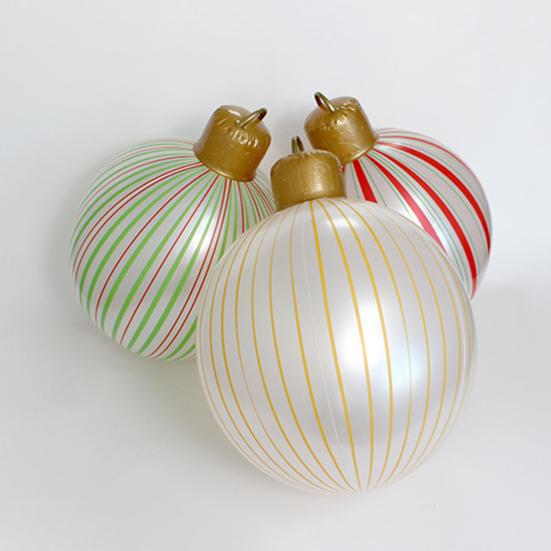 16" Giant Inflatable Christmas Ball Ornaments Large PVC Blow Ball Decorations for Indoor Outdoor Yard Lawn Porch Decor