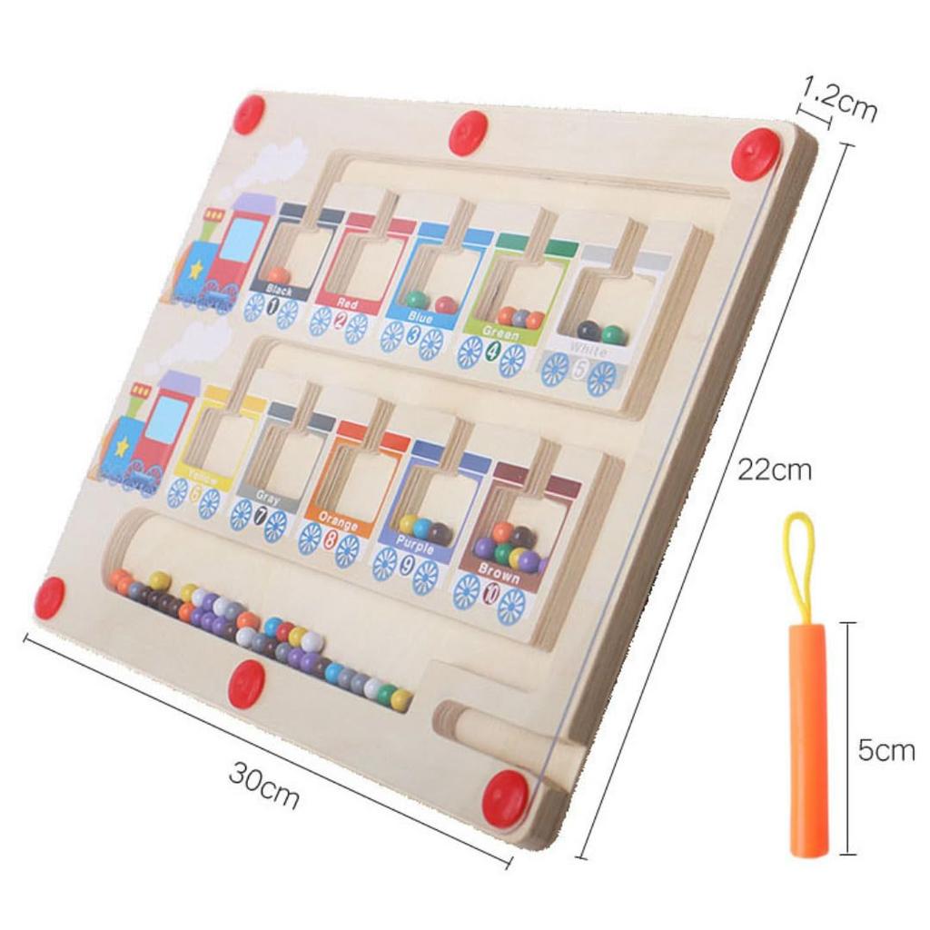 Noanoa Train Счетная доска Ручка Обучающая развивающая игрушка Монтессори-игрушка Для мальчиков и девочек Пальчиковая тренировка Деревянная игрушка Игра на сопоставление Подарок на день рождения