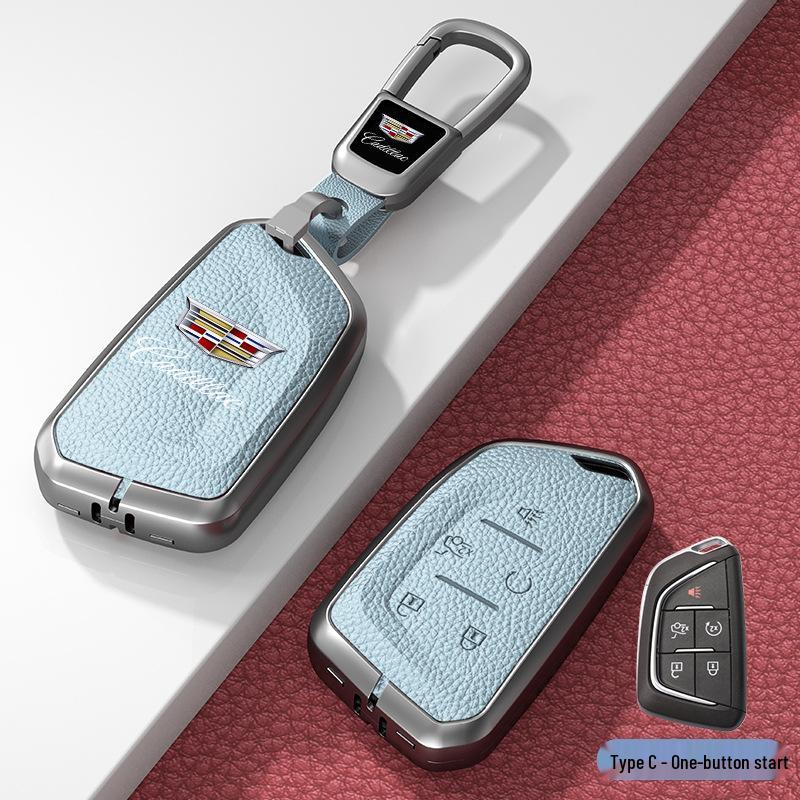 Кожаный чехол для ключа для Cadillac XT5/CT6/XT4/XTS и ATSL – Унисекс-дизайн с пряжкой