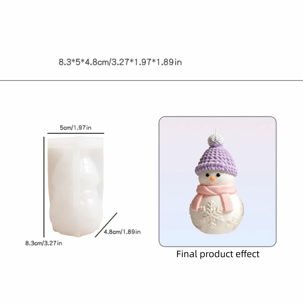 Flexible Chocolate Mold 3D Christmas Snowman Baking Mold Cute Candle Silicone Mold DIY Making