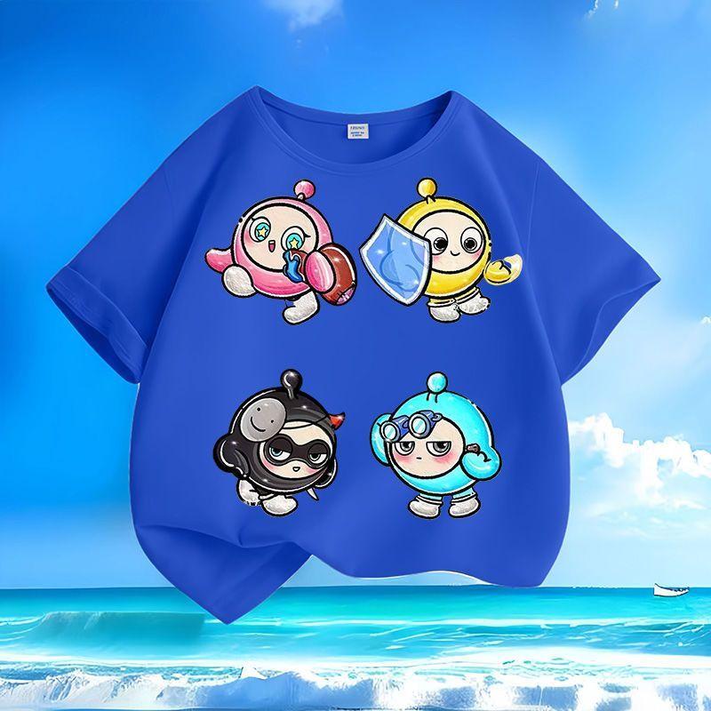 Модная детская футболка для вечеринки в форме яйца, летний повседневный топ для мальчиков и девочек