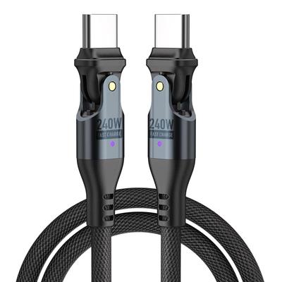 PD240W USB Type C к Поворотному 5A Кабелю для Быстрой Передачи Данных, Совместимому с Android и другими устройствами, USB-C USB-C, Прямоугольный, 180° [1.8М + 1.8М],