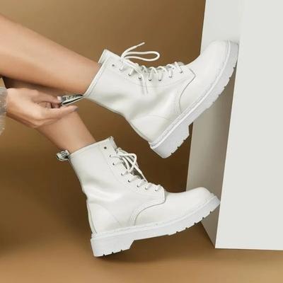 Женская обувь 2024 года, модные женские ботинки на шнуровке, зимние, с круглым носком, теплые, однотонные, короткие, на низком каблуке, ботинки Zapatos De Mujer
