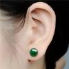 Chalcedony Earrings Nails Female Copper Plated Red Black Green Agate Gem Crystal Ear Jewelry