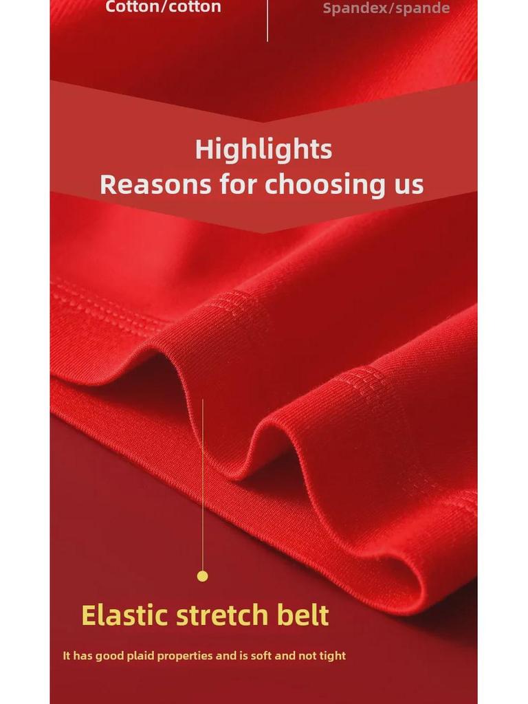 Мужские красные хлопковые боксеры - дизайн со змеей, свадебные и большие размеры, 2025 год.