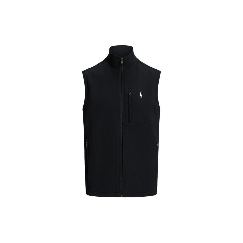 Polo Ralph Lauren Ss24 Solid Color Logo Embroidered Zipper Casual Vest Men Vests Black MNPOKNI1N220006-001