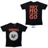 Мужская винтажная футболка Ramones Hey Ho с красным блочным текстом, размер L, черная