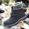 Women Plush Short Boots Winter Waterproof Cotton Shoes Non-slip Outdoor Warm Walking Hiking Shoes High-top Boots