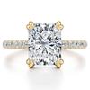 WUIHA 100% 925 Sterling Silver 2 CT Radiant Cut D Color Real GRA Moissanite Gemstone Single-row Double Claws Ring Fine Jewelry