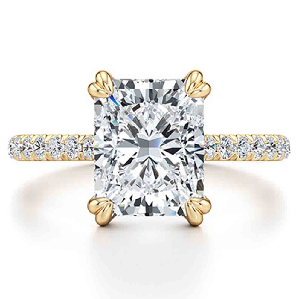 WUIHA 100% 925 Sterling Silver 2 CT Radiant Cut D Color Real GRA Moissanite Gemstone Single-row Double Claws Ring Fine Jewelry