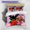 3pcs Bing Bunny2 Cover Set - Personalized Name, HD Printed Bedding with 1 Cover and 2 Pillowcases - Perfect for Home Decor, Easy Care