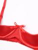Women Sexy See Through Satin Half Cup Bralette Padded Underwire Shelf Bra Tops