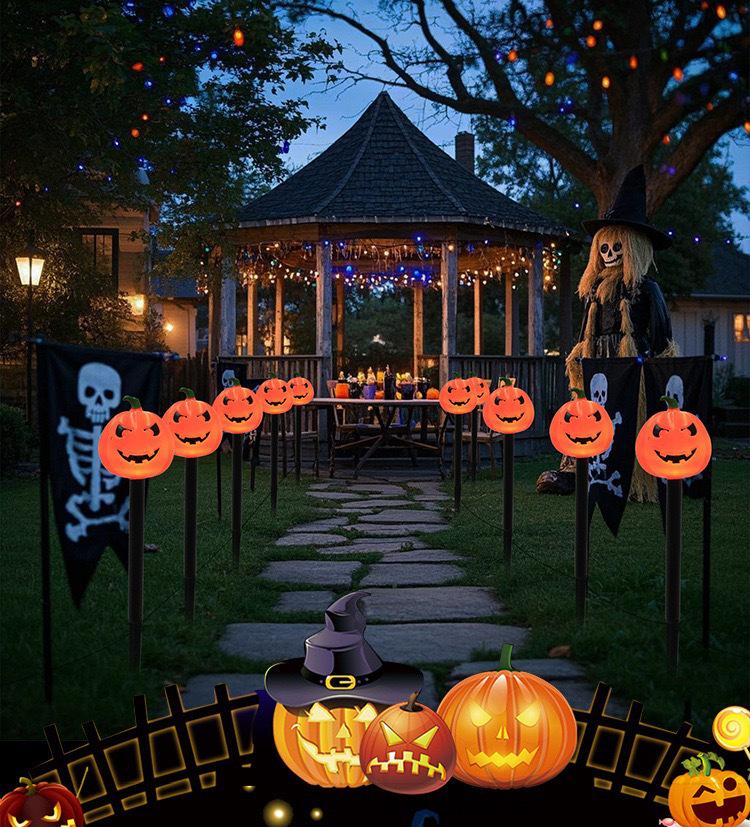 Solar LED Halloween Pumpkin Lantern for Outdoor Garden - Waterproof Decoration
