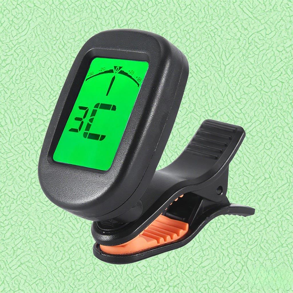 LT-01 Mini Clip-On Digital Electronic Tuner 360° Rotatable with 2 Backlight LCD Screen for Guitar Chromatic Bass Ukulele C/ D Violin