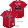 Mens Atlanta Braves Vintage Baseball Jersey 44 Hank Aaron Embroidered Retro Fan Shirt Cotton Blend