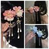 2PCS Tassel Flower Hairpin Handmade Hanfu Hairpin Vintage Floral Hair Clip  Hair Accessories