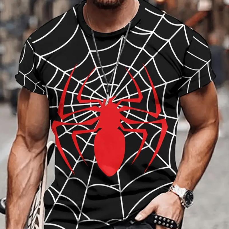 Новая летняя мужская модная футболка с принтом «Пауки плетут паутину», мужская футболка, топ