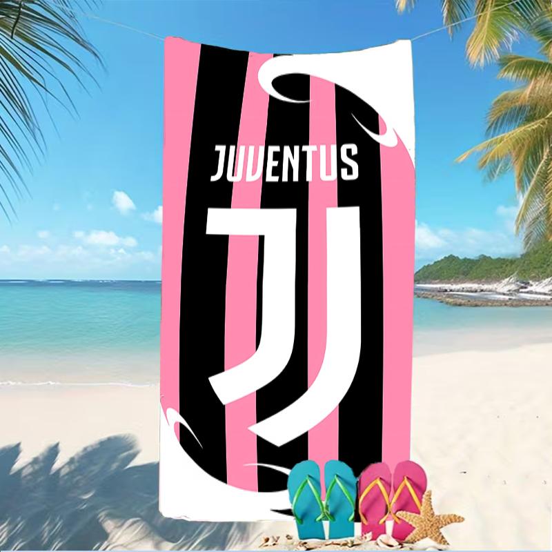 Beach Towel with Juventus FC logo Pattern - soft,absorbent,machine washable Lightweight&Modern,swimming,Travel Essentials