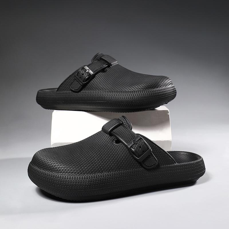 Модные сандалии Bebealy для мужчин и женщин с закрытым носком, уличные пляжные шлепанцы, летняя мода, EVA, шлепанцы-слайды, дышащие, нескользящие домашние тапочки