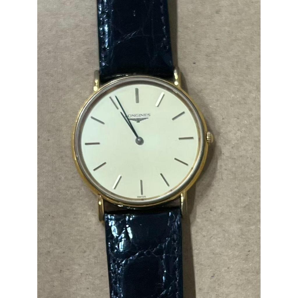 Б/У Б/У хорошее состояние оригинальные LONGINES Longines Grand Classic золотые кварцевые мужские часы