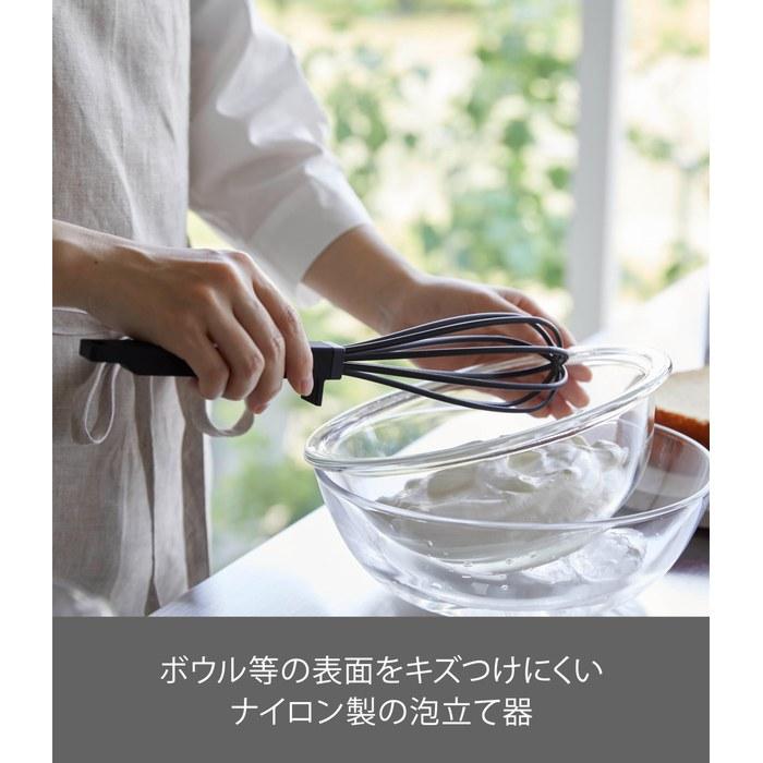 Yamazaki Silicone Handle Whisk Black 6363, 6 x 6 x 29.5 cm, Tower Series