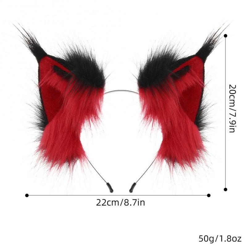 Handmade Plush Lynx Cat Ear Headband Halloween Cosplay Anime Convention Accessory Unisex