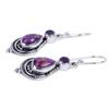 1Pair Women Boho Fashion Jewelry 925 Silver Dangle Hook Purple Turquoise Earrings