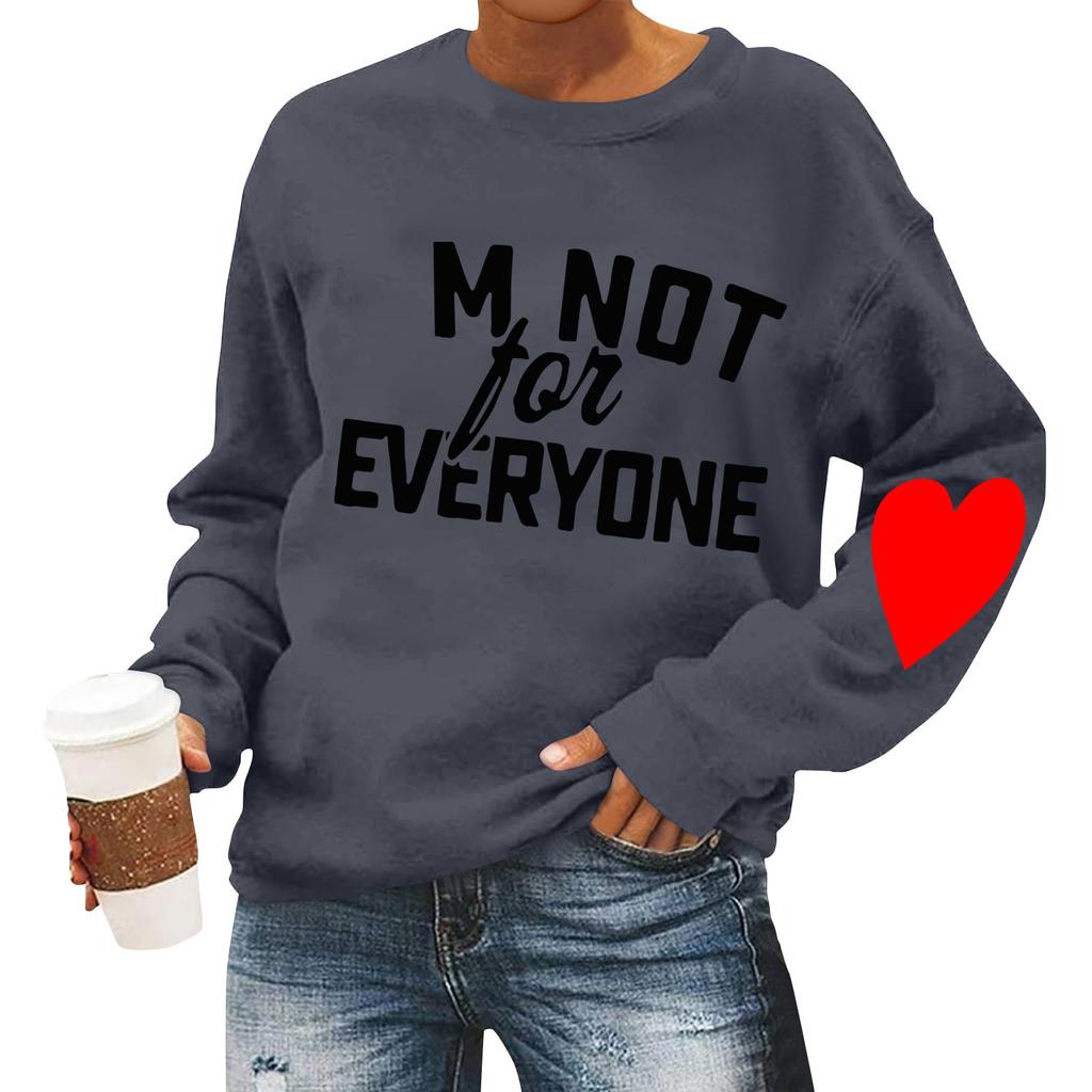 Женская повседневная мода ко Дню святого Валентина с принтом, длинным рукавом, круглым вырезом, толстовки, пуловеры, топы