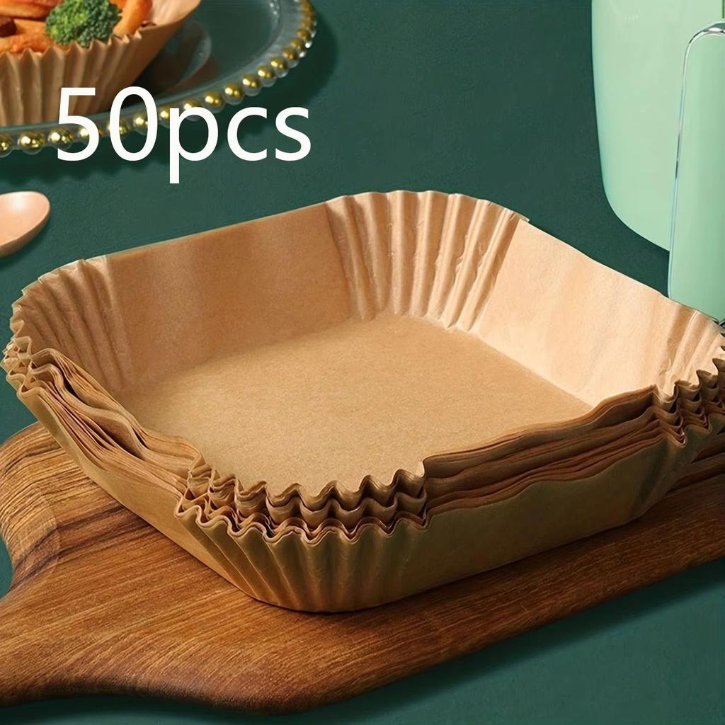 50/100pcs-Air Fryer Paper Non-Stick Kitchen Baking Airfryer Mat Oilproof Micro-wave Barbecue Pad Baking Paper Liner Accessories