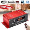 2-канальный 100 Вт + 100 Вт постоянного тока 12 В HIFI Аудиоусилитель Bluetooth Стерео FM-радио USB Пульт дистанционного управления Красный Автомобильный аудиоусилитель