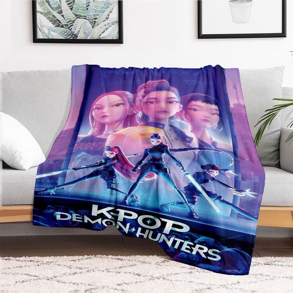 "KPOP Demon Hunters: The Official Poster Print"Blanket Lightweight Flannel Throw Blanket for Sofa, Bed, Travel, Camping, Livingroom, Office,