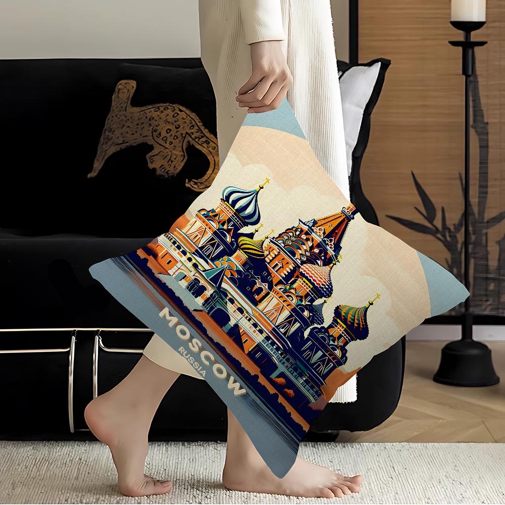 Ретро Городское Здание Америка Белый Дом Декоративный Эстетика Комнаты Чехол Домашний Декор Спальня Диван-Кровать Диван Подушка Чехол 45x45