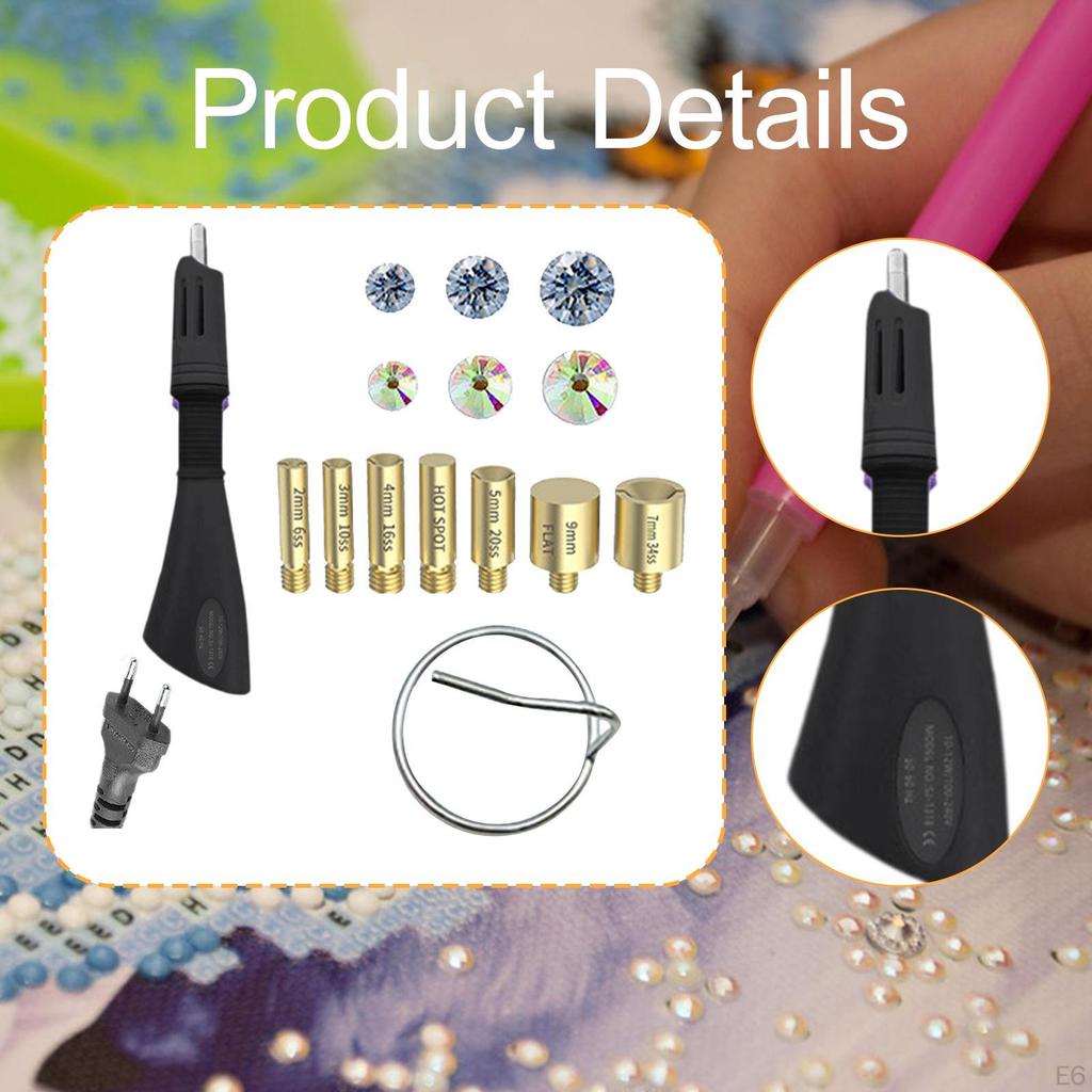 Fixed GEM Craft Applicator with 7 Tips for Card Making Clothes Embossing Pink