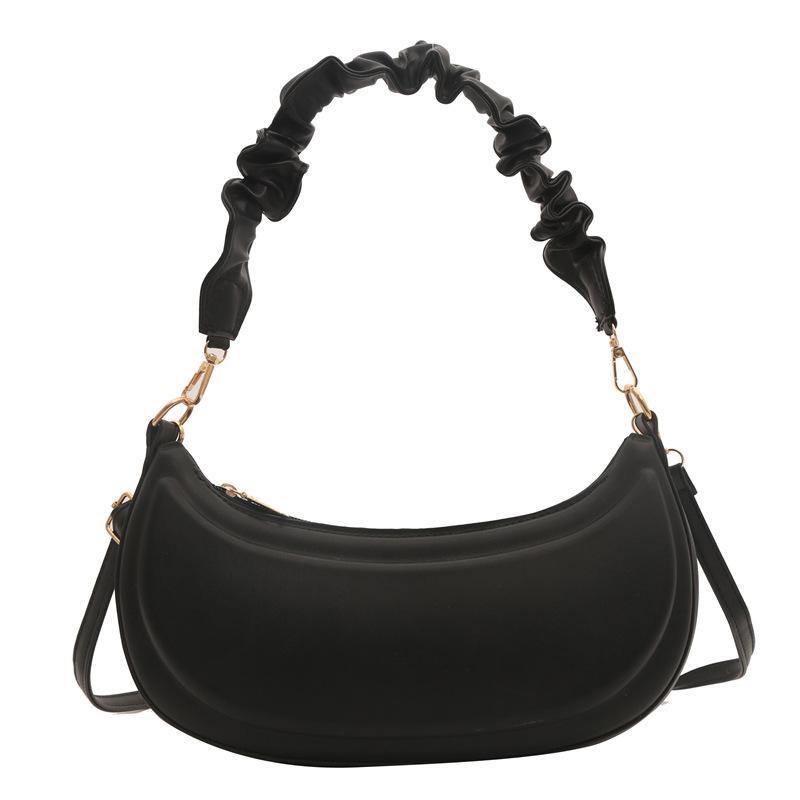 Простая однотонная ретро-сумка с новой текстурой, модная, повседневная, плиссированная, ручная, через плечо, на одно плечо, подмышечная сумка