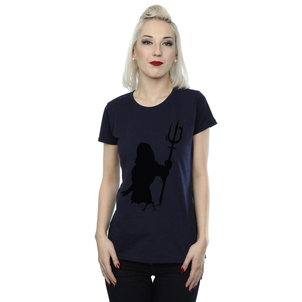 DC Comics Womens/Ladies Aquaman Mono Silhouette Cotton T-Shirt