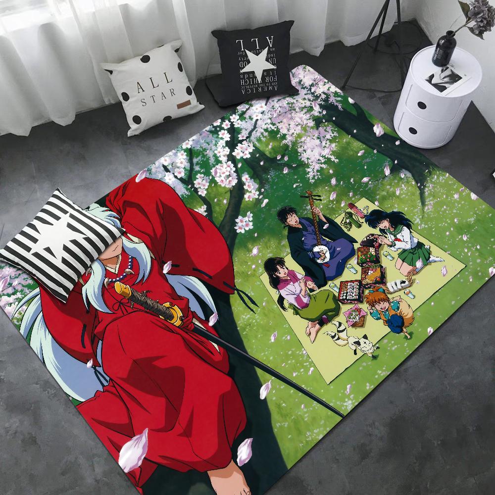 Classic Inuyasha Japanese Anime Entrance Door Mat Rectangle Anti-slip Home Soft Badmat Front Door Mat Household Carpets