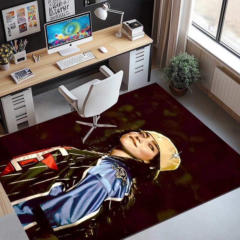 Billie Eilish Pattern Rug, Indoor/Outdoor Mat, for Picnic, Gameroom, Bedroom, Office, Living Room, Home Decor Carpet, Birthday Gift