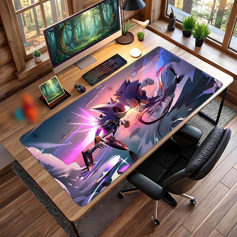 Sonic the Hedgehog Printed Mouse Pad Non-Slip Waterproof Rubber Desk Mat for Gaming Office Laptop Home Decor Gift