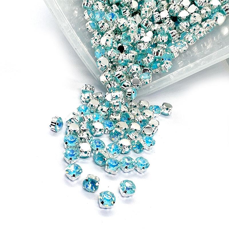 Glass Four Claw Single Claw Drill Mocha Protein Hand-sewn Rhinestone Handmade DIY Wedding Shoes Bags Apparel Accessories Rhinestone Sew On Beads