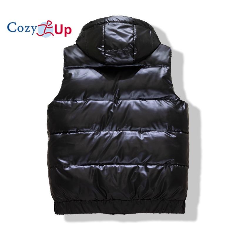 Cozy Up Мужской жилет-пуховик с капюшоном, мягкий жилет из софтшелла, толстая верхняя одежда, жилет для путешествий, пешего туризма