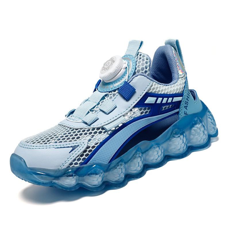 Boys Mesh Sneakers With Rotating Buckle Lightweight Breathable Casual Shoes Kids Fall