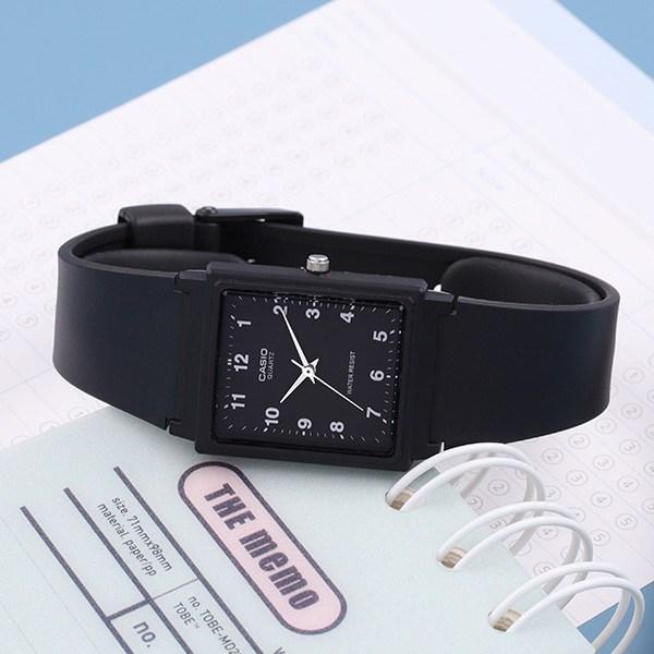 Casio Low Noise Exam Student Square Analog Test Taker Gift College Entrance Exam Watch 27 Black B