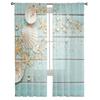 Wooden Board Shells Starfish Curtain Window Tulle For Living Room Bedroom The Kitchen Window Treatment Decorations Curtains