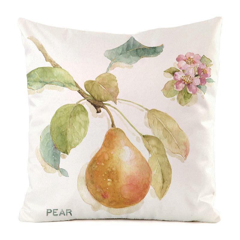 Fruit And Vegetable Hand-Painted Series Digital Printing Short Plush Pillow Covers For Car Sofa Office Cushion Cover Home Goods