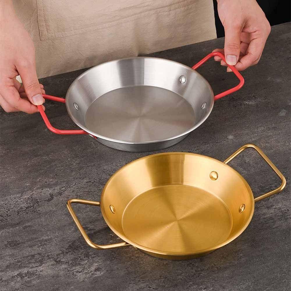 18/20/22/24cm Seafood Plate Nonstick Surface Dual Loop Handle Frying Pan Uniform Heat Transfer Flat Bottom Food Tray