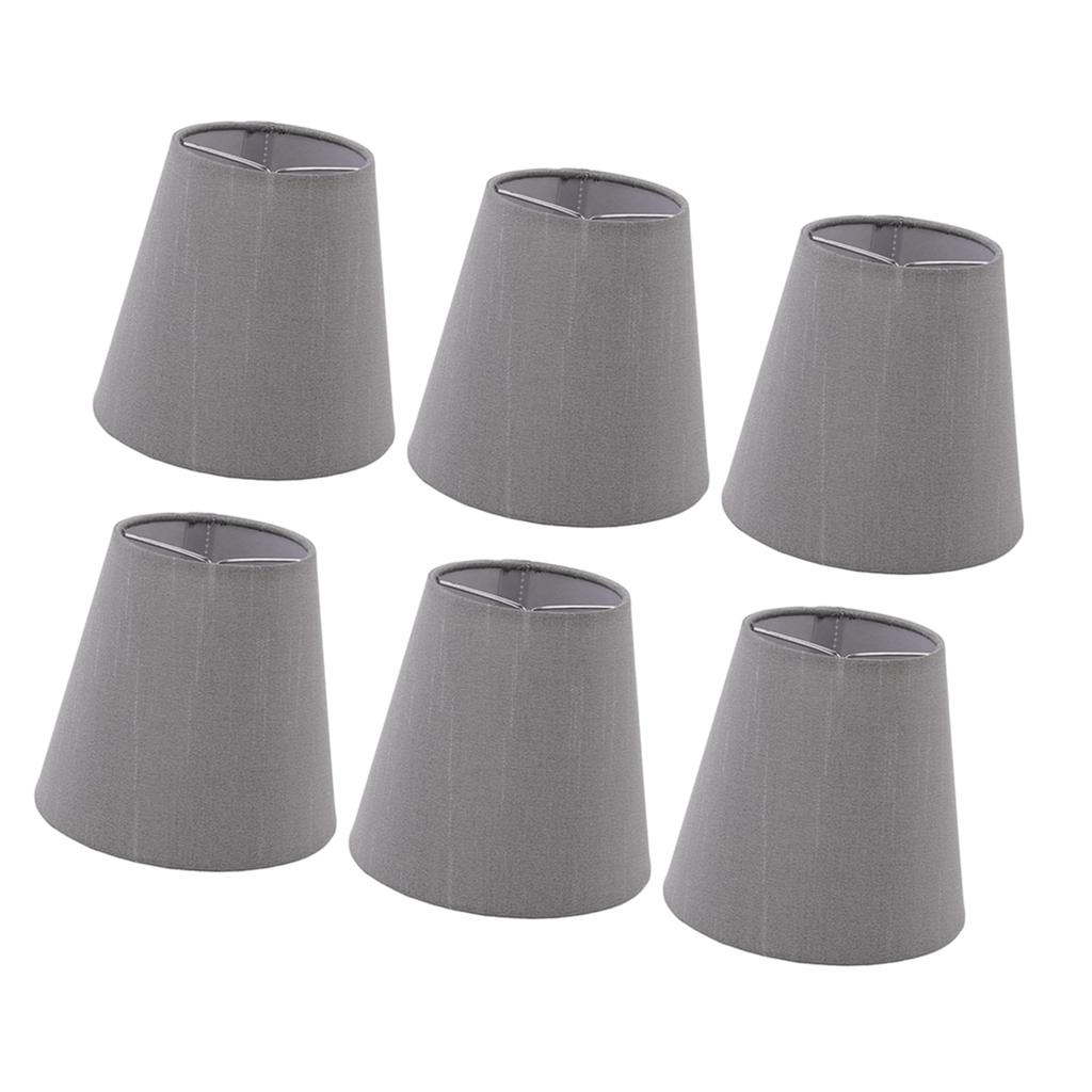 6 Pcs Cloth Lamp Shade Good Light Transmission E14 Candle Bulb Lamp Cover Classic Fabric Lampshade for Bedroom