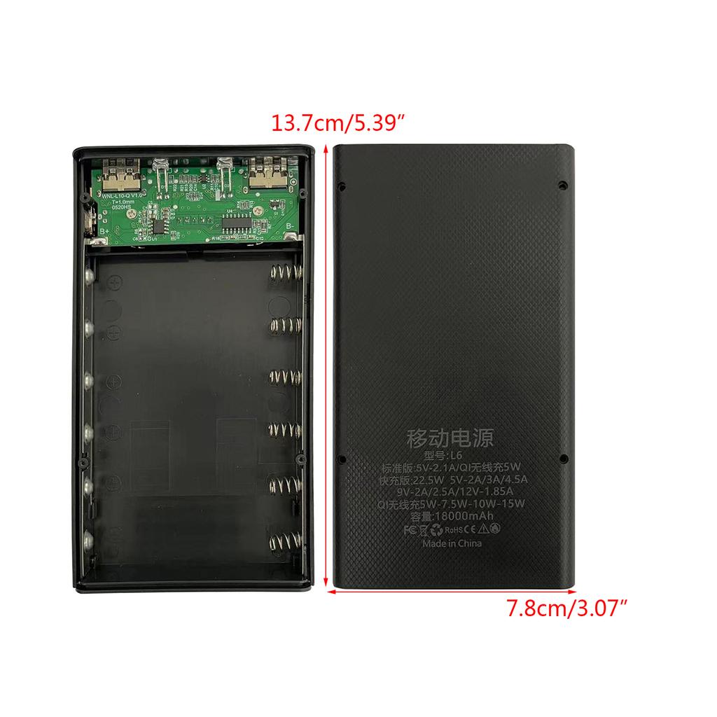 6x18650 Держатель для аккумуляторов Корпуса Power Bank Пластиковые Корпуса Зарядное устройство Корпуса Power Bank Защитные Кейсы DIY Коробка Без пайки