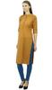 Phagun Cotton Plain Kurti Tunic Mandarin Collar Ethnic Casual Kurta Blouse